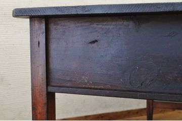 アンティーク家具　古い木の大きな両面引き出し付作業台(テーブル)