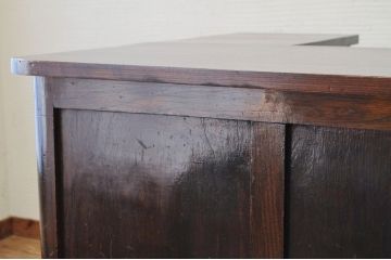 アンティーク家具　希少!古い商家のL型カウンターテーブル