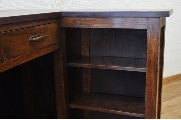 アンティーク家具　希少!古い商家のL型カウンターテーブル