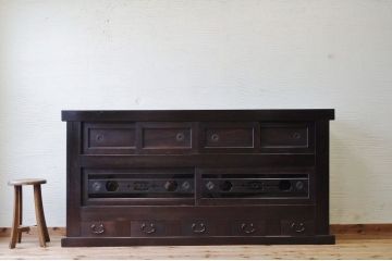 アンティーク家具　極上!古い木の六尺水屋箪笥サイドボード