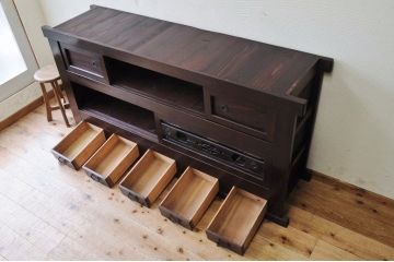 アンティーク家具　極上!古い木の六尺水屋箪笥サイドボード