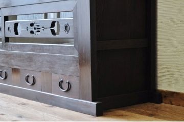 アンティーク家具　極上!古い木の六尺水屋箪笥サイドボード