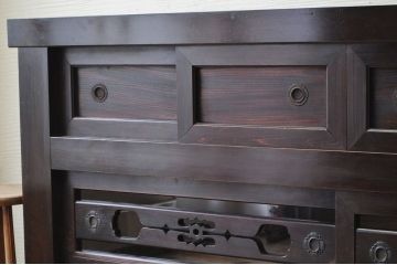 アンティーク家具　極上!古い木の六尺水屋箪笥サイドボード