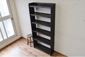 ★美品!古い木のシックな縦型本棚