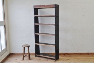 ★美品!古い木のシックな縦型本棚