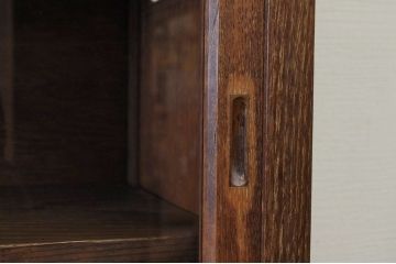 アンティーク家具　古いナラ材の大きな二段重ね収納棚(飾り棚・食器棚)