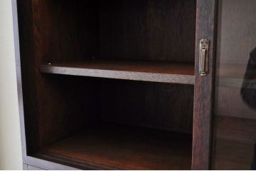 アンティーク家具　◇1970年代シンプルな二段重ね収納棚(飾り棚・食器棚)
