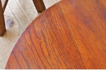 レトロ家具　古い木のレトロなアンティーク丸型ちゃぶ台?