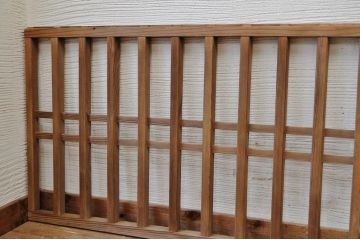 古民具　木味格子戸(欄間)2枚セット