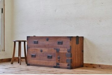 アンティーク家具　アンティーク　モダンデザインの時代箪笥ローボード1