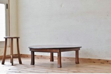 レトロ家具　レトロなアンティーク　丸型ちゃぶ台1