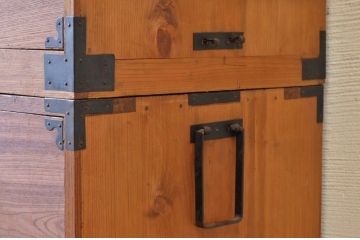 アンティーク家具　古民具　前面欅五丁引き二本松箪笥