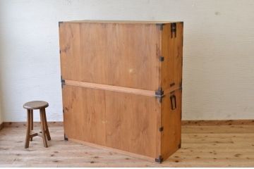 アンティーク家具　古民具　前面欅五丁引き二本松箪笥