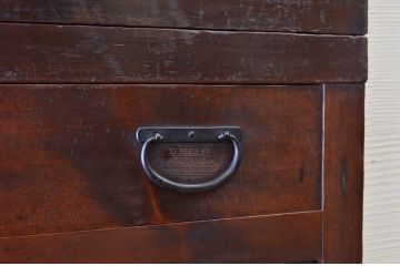 極上美品!シックな二段重ね時代箪笥帳場箪笥