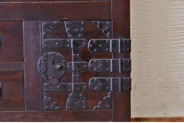 極上美品!シックな二段重ね時代箪笥帳場箪笥