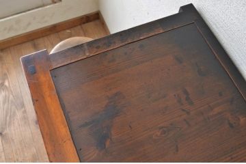 アンティーク家具　アンティークモールガラス引き出し付き収納棚(食器棚)