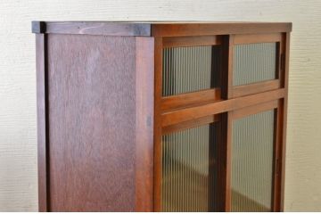 アンティーク家具　アンティークモールガラス引き出し付き収納棚(食器棚)