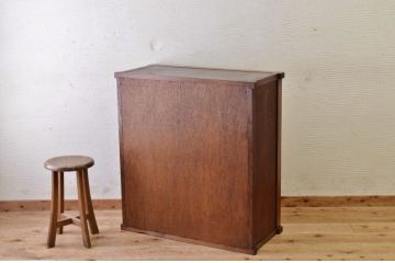 アンティーク家具　アンティークモールガラス引き出し付き収納棚(食器棚)