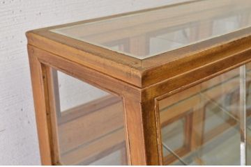 アンティーク家具　古い駄菓子屋の小窓付きアンティークガラスケース
