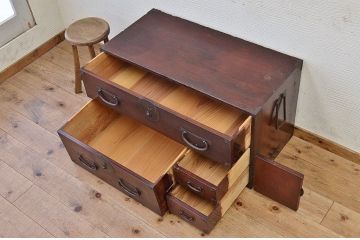 アンティーク家具　前面欅!アンティーク時代箪笥ローボード2