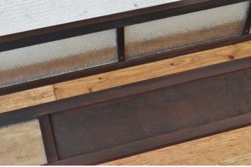 古い木のダイヤガラス明り取り2枚セット1　(ガラス欄間)