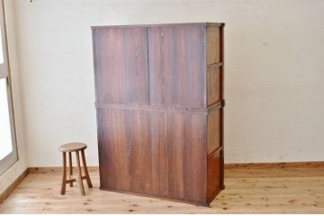 アンティーク家具　古民具　最高級欅材特別注文作り　前面総玉杢茶箪笥