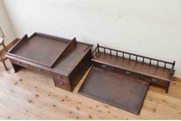 アンティーク家具　総栗材!大振りで上質な帳場机(ライティングビューロー)