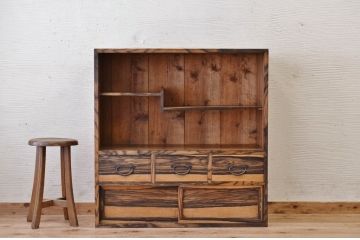 アンティーク家具　★古民具　骨董　黒柿材飾り棚(箪笥)