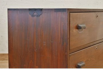 アンティーク家具　前面欅!古い欅材の時代箪笥ローボード(ローチェスト)