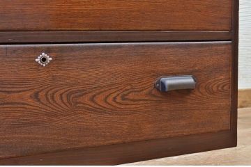 アンティーク家具　前面欅!古い欅材の時代箪笥ローボード(ローチェスト)