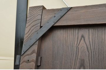 ◆総欅!味のある使い込まれた門扉一対(蔵戸、ドア、両開き)