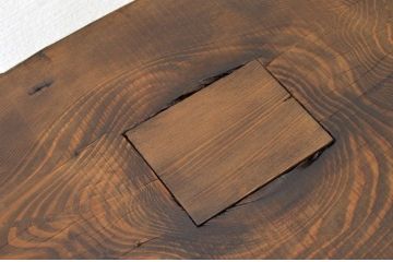 アンティーク家具　古い一枚板の鉄脚テーブル4　(机、作業台)