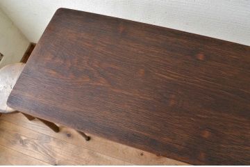 アンティーク家具　古い一枚板の鉄脚テーブル6　(机、作業台)