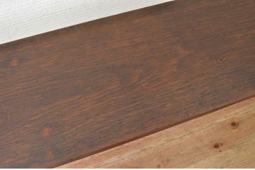 アンティーク家具　古い一枚板の鉄脚テーブル6　(机、作業台)