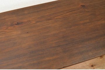 アンティーク家具　古い一枚板の鉄脚テーブル7　(机、作業台)