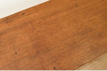 アンティーク家具　古い一枚板の鉄脚テーブル14　(机、作業台)