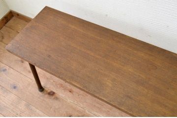 アンティーク家具　古い一枚板の鉄脚アンティークベンチ4　(長椅子)