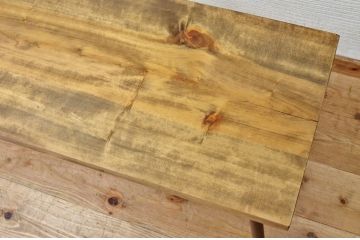 アンティーク家具　古い一枚板の鉄脚アンティークベンチ5　(長椅子)
