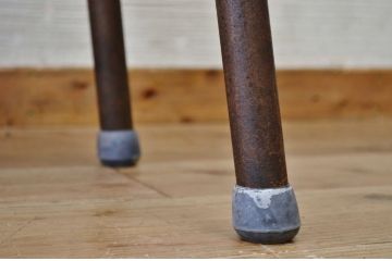 アンティーク家具　古い一枚板の鉄脚アンティークベンチ5　(長椅子)