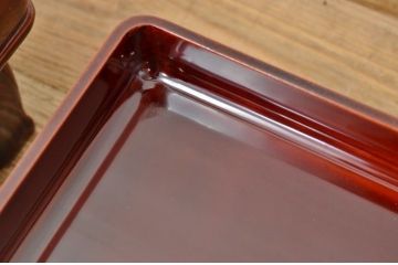 状態良好!紅溜木製お膳5点セット