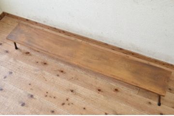アンティーク家具　★天板一枚板鉄脚アンティークローテーブル11(机)