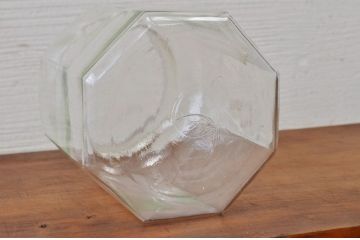 昭和レトロ　古い八角ガラス瓶