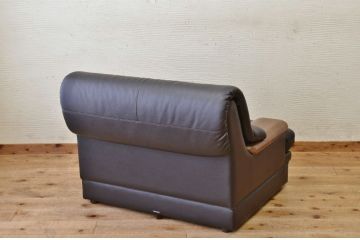 中古　カリモク製1人掛け本革ソファ