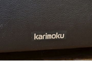 中古　カリモク製1人掛け本革ソファ