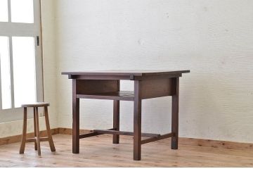 アンティーク家具　★古い木のアンティーク作業台(テーブル、机)