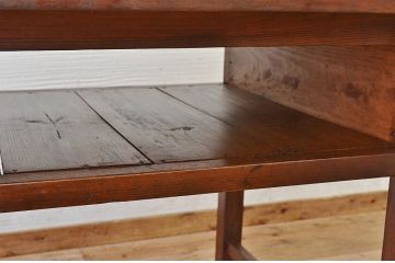 アンティーク家具　★古い木のアンティーク作業台(テーブル、机)