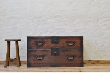 アンティーク家具　古民具　古いお家の時代箪笥ローボード