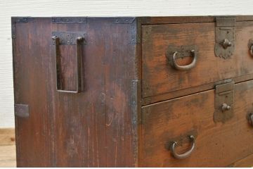 アンティーク家具　古民具　古いお家の時代箪笥ローボード