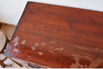 アンティーク家具　☆古民具　骨董　前面欅!古い欅材の二段重ね二本松箪笥