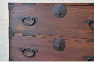 アンティーク家具　☆古民具　味のある二段重ね時代箪笥2